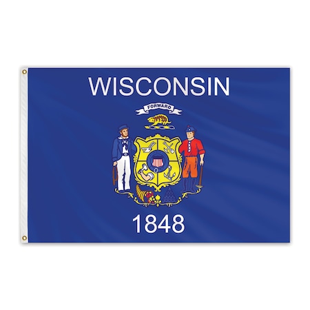 Global Flags Unlimited Wisconsin Outdoor Nylon Flag 4'x6' 200723